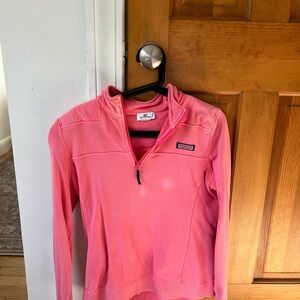 Vineyard Vines Coral Quarter-Zip Pullover